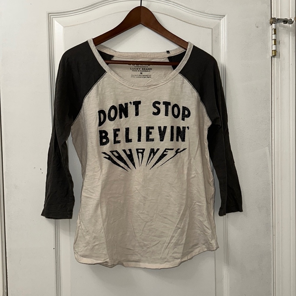JOURNEY X Lucky Brand "Don't Stop Believin'" Women's Raglan T-Shirt